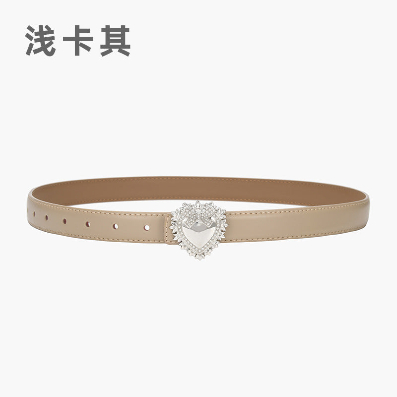 Wholesale Silver Love Buckle Genuine Leather Belt