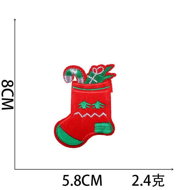 Wholesale Stylish Christmas Embroidered Patch Set Santa Snow Globe Polyester Iron On Appliques For Casual Clothing Boutique
