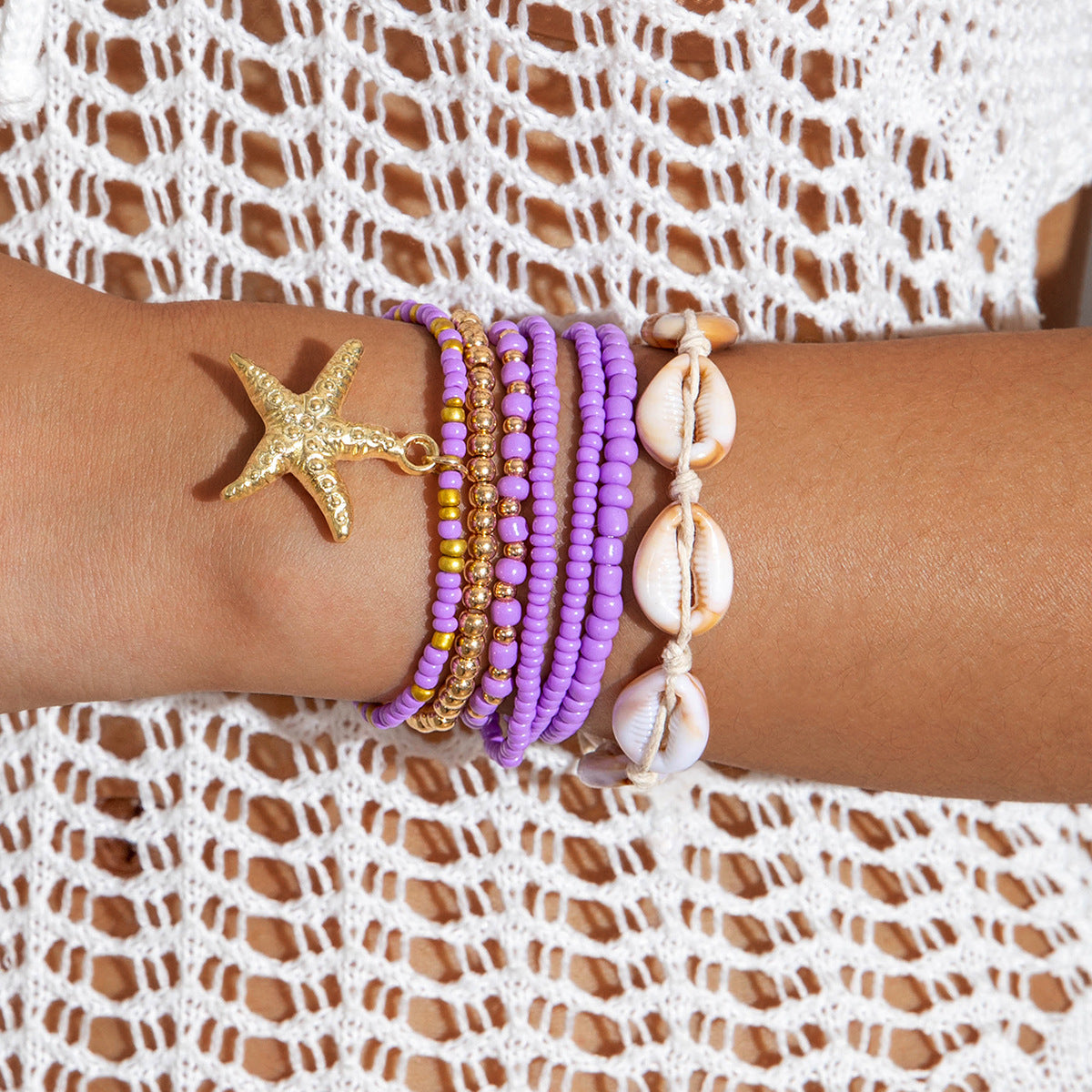 Wholesale Bohemian Beach Vacation Style Multicolor Beaded Bracelet