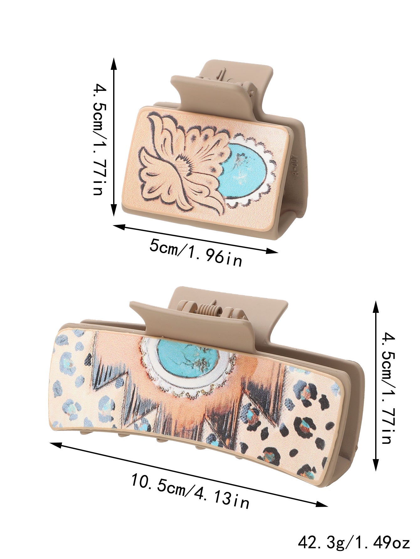 Wholesale  Western Style Sunflower Cactus Leather Hairpin Combination suit Shark Clip