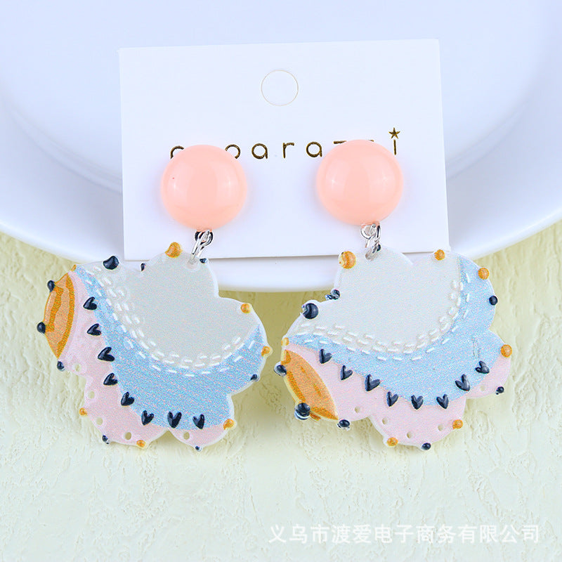 Wholesale Rainbow contrast summer acrylic earrings