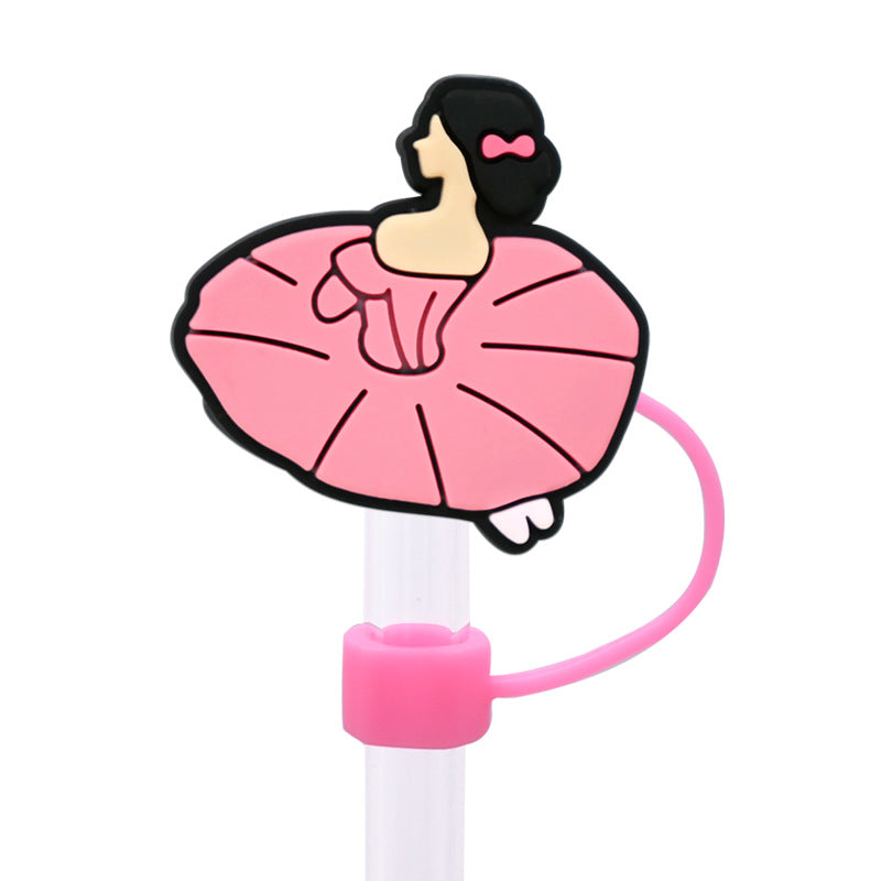 Wholesale Random 100pcs  10MM Ballet Series Dust Plug   Straw Accessories