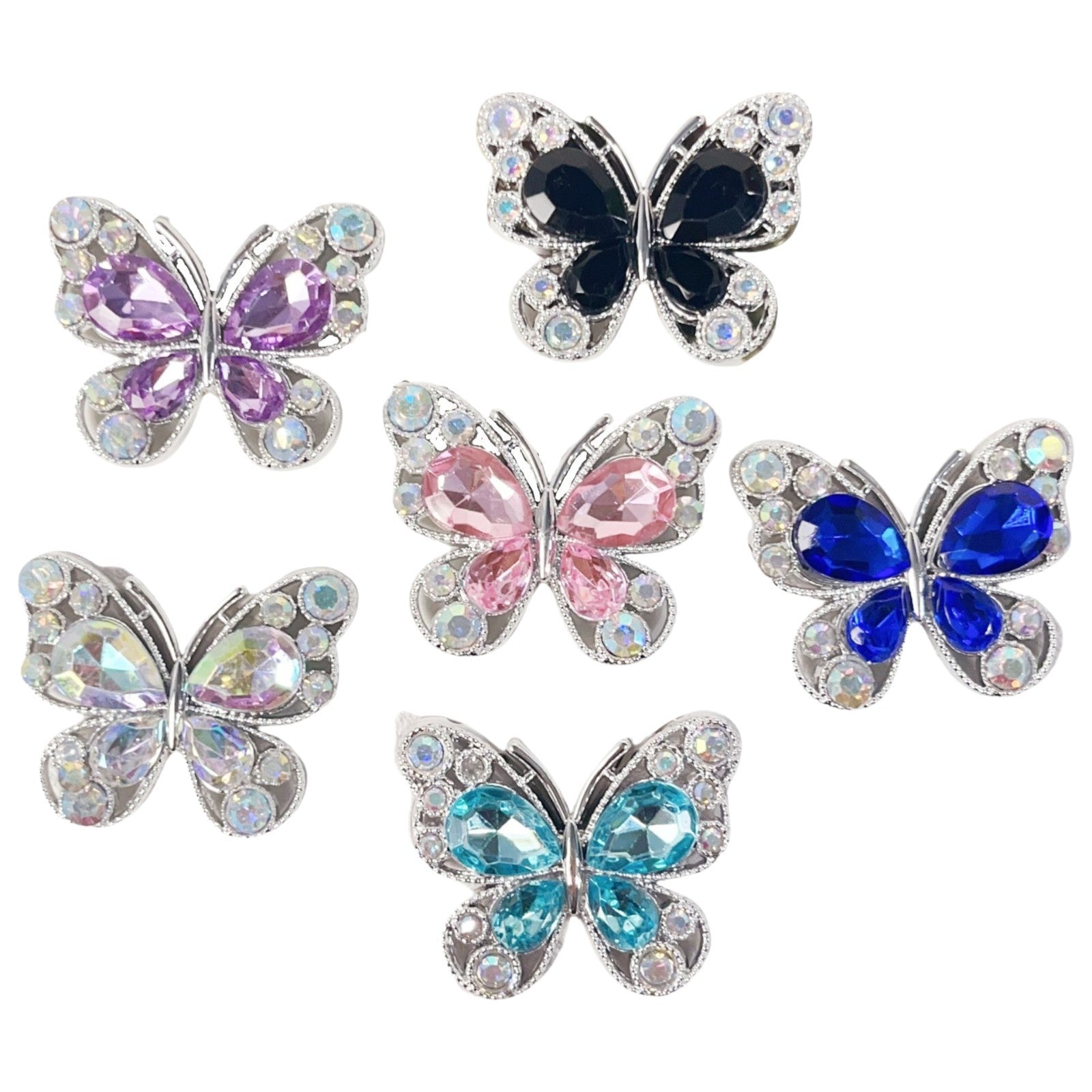 Wholesale Single-sided alloy diamond butterfly DIY beads