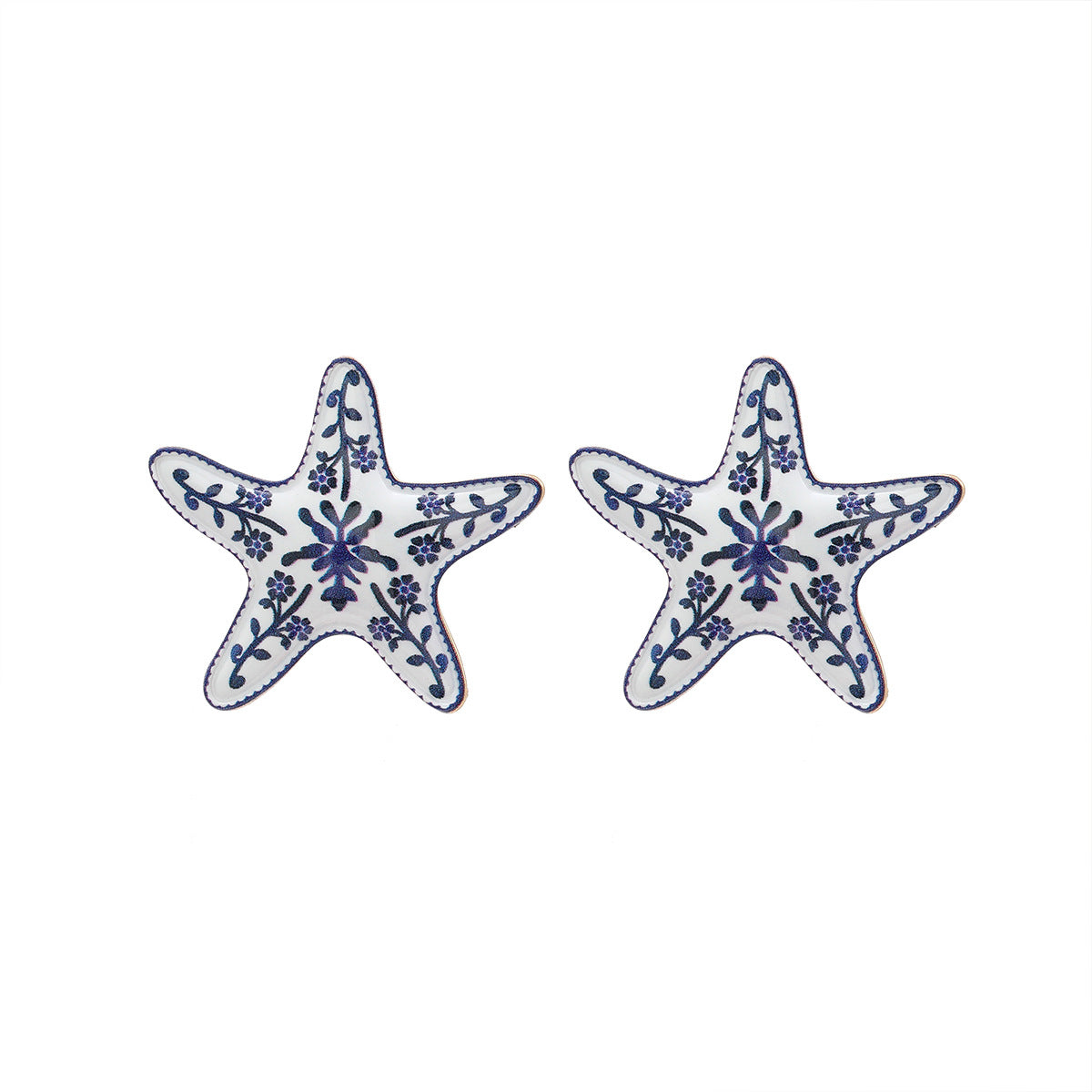 Wholesale Starfish luxury design flower print earrings