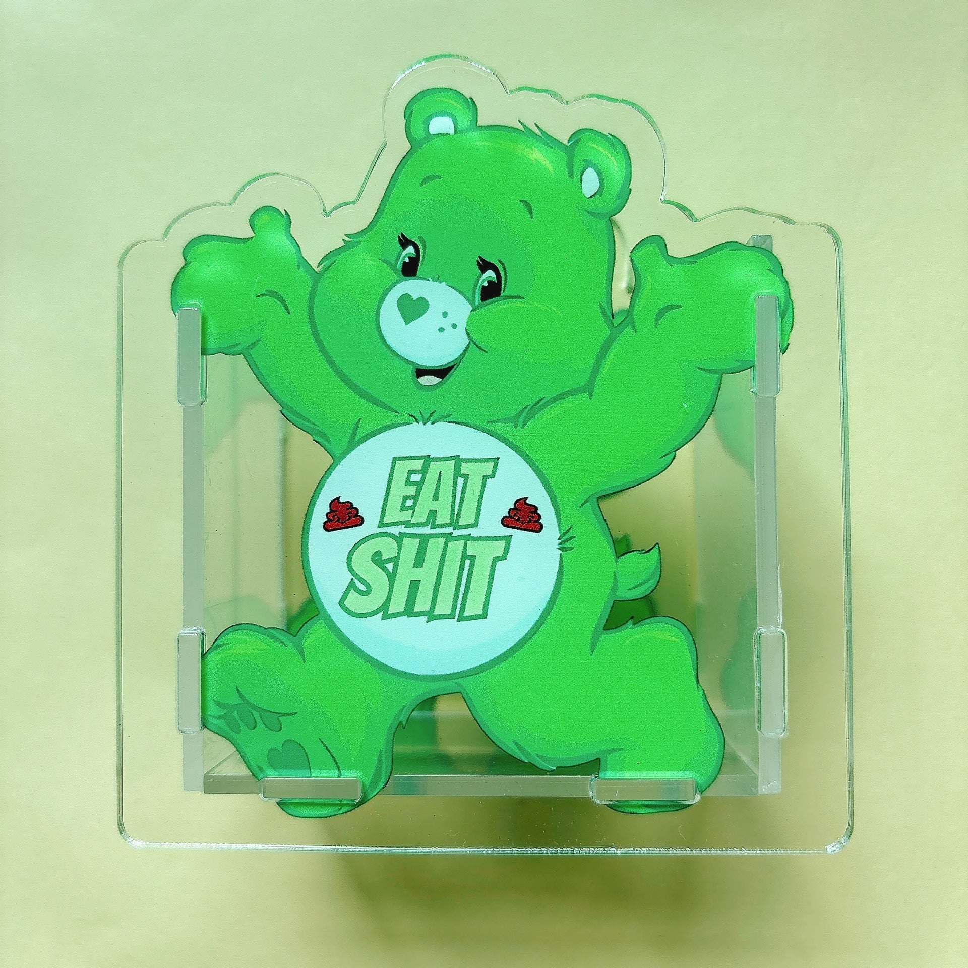 Wholesale Bear Acrylic Pen Stationery Box Creative Cosmetic Pen Storage 10cm