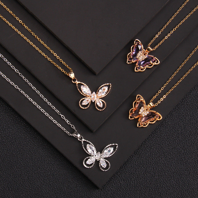 Wholesale Butterfly Necklace All-match Mori Niche Design Pendant