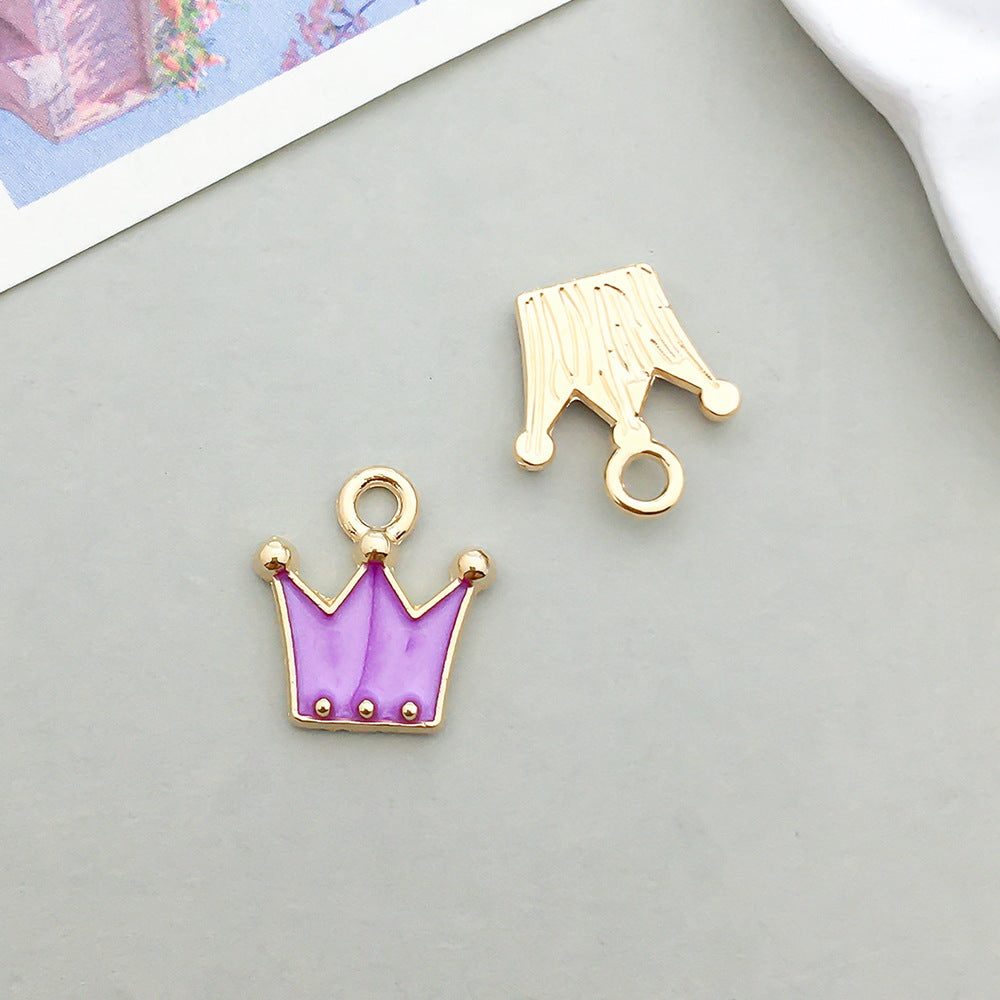 Wholesale Mix 30 Purple Drip Oil Alloy Cute Cartoon Simulation Animal Pendant