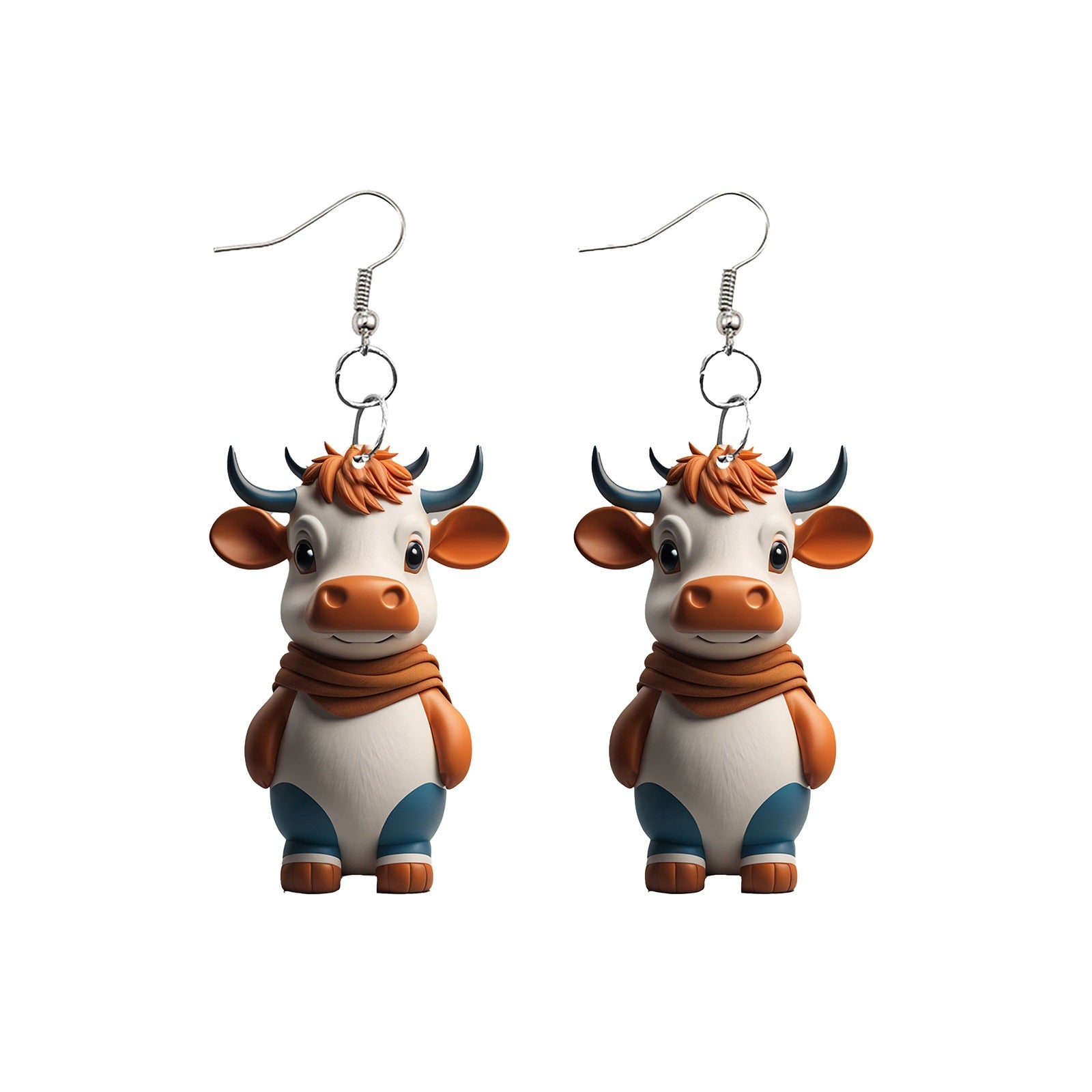 Wholesale Cartoon Cute Farm Yak Creative Acrylic Earrings