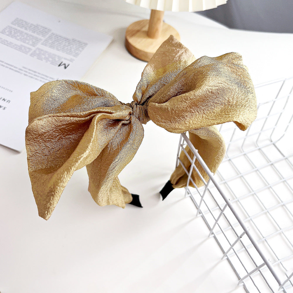 Tela de tela al por mayor diadema de corbata de lazo de borde