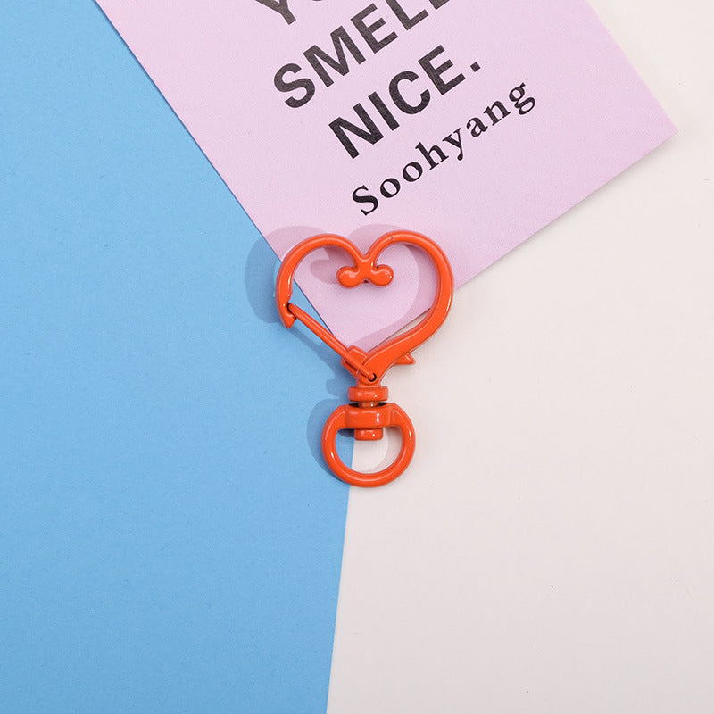 Wholesale Heart Shape Paint Color DIY Material Keychain Metal Accessories