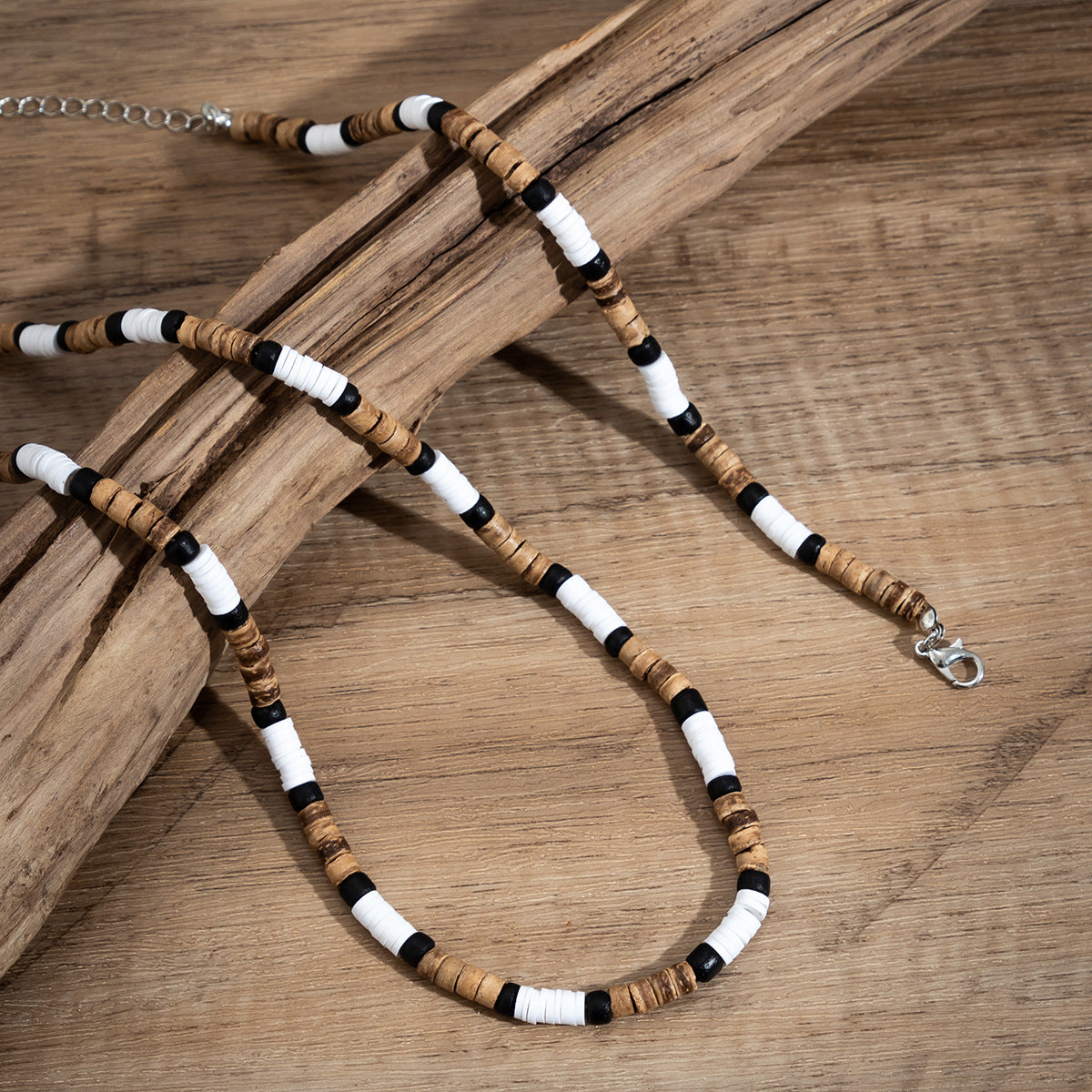 Wholesale Bohemian Wind Wood Bead Platric Necklace