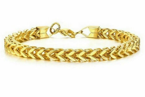 Wholesale Stainless steel hip-hop double row positive and negative chain braided bracelet
