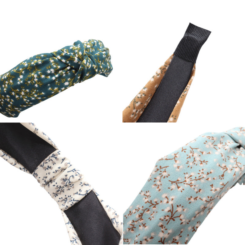 Wholesale Fabric Printed Cross Knotted Headbands