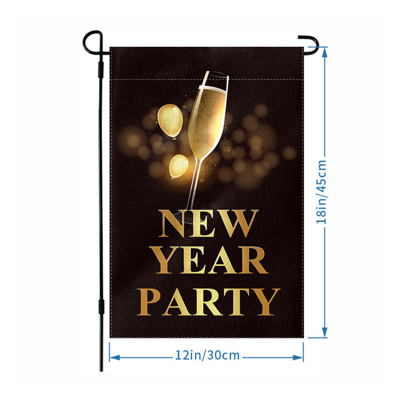 Wholesale 2026 New Year Garden Flag Hanging Flag Party Atmosphere Garden Flag