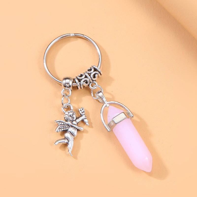 Wholesale Geometric Angel Crystal Alloy Keychains