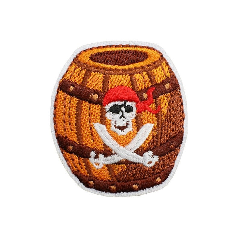 Wholesale Pirate Ship Embroidery Patch Iron On Treasure Map Cartoon Telescope Decorative DIY Accessory For Clothing Party And Gift