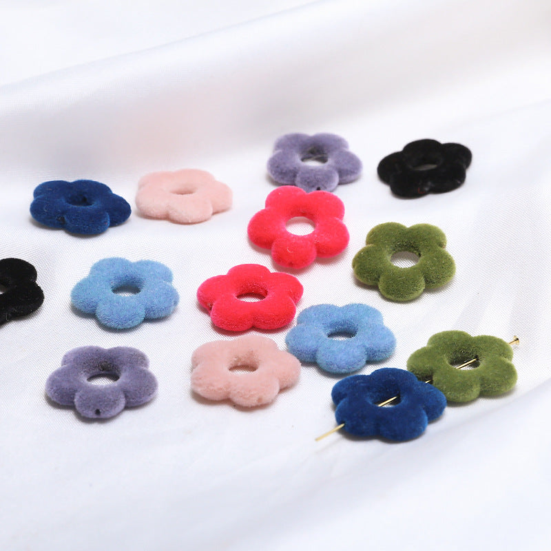 Wholesale of Retro Velvet Hollow Large Flower Bead Jewelry Materials