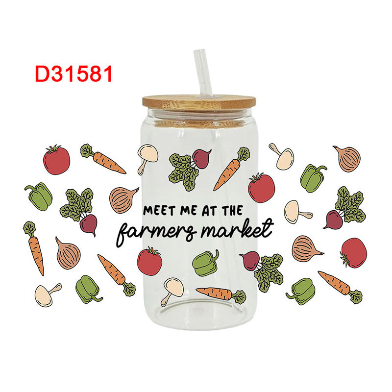 Wholesale Fruit and vegetable cooking series  16oz Cup UV DTF Wraps