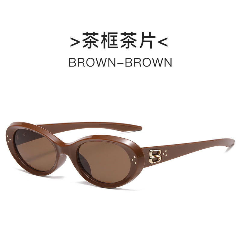 Wholesale Small oval frame sunglasses cat eye sunglasses