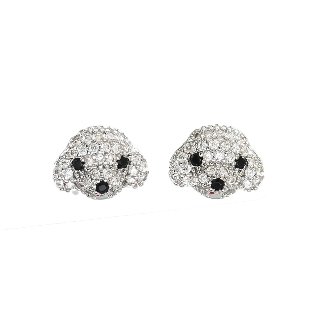 Wholesale Inlaid Zircon Puppy Animal Design Versatile Earrings
