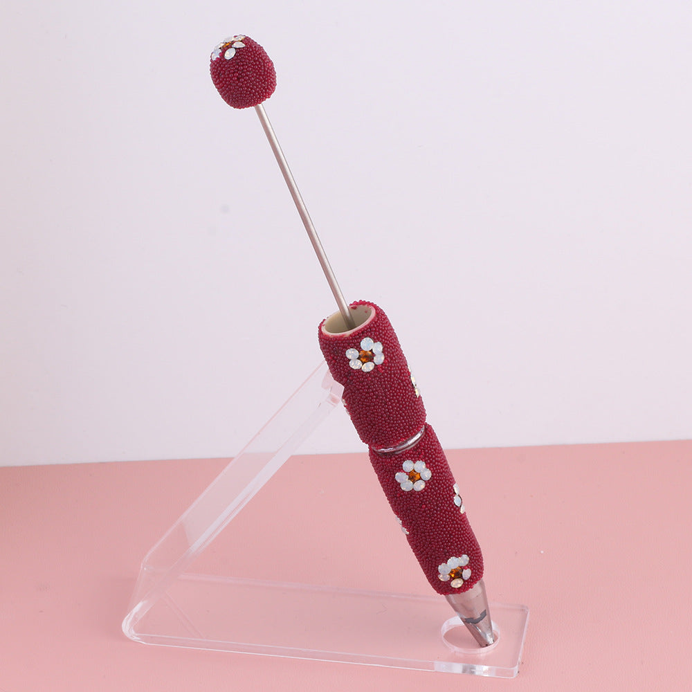 Wholesale  new creative diy beads daisy beaded pen multicolor ballpoint pen color cute cartoon pearl pen