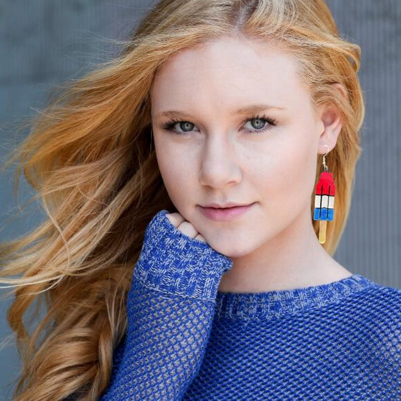 Pendientes acrílicos de helado impresos al por mayor