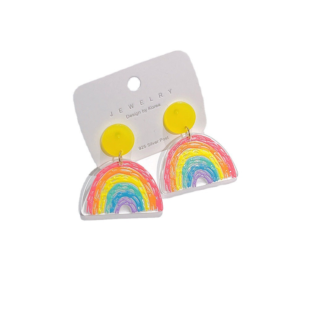 Pendientes de coloridos acrílicos acrílicos al por mayor arcoiris
