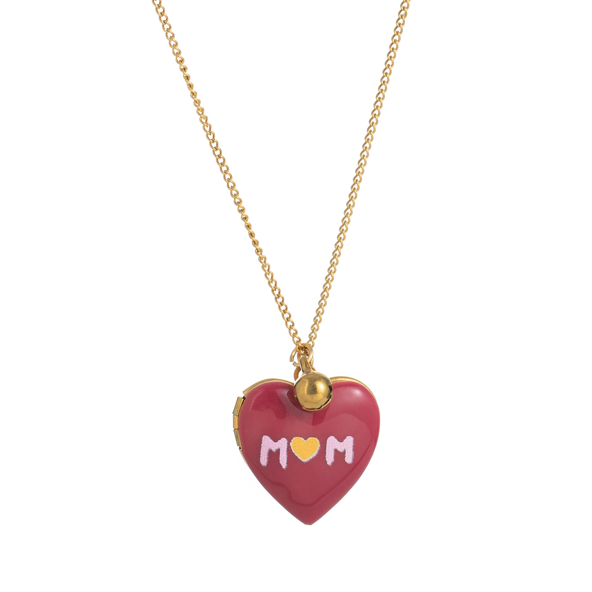 Wholesale Mom Love Heart Locket Necklace With Zircon In Purple Titanium Steel Openable Photo Album Pendant Gift Boutique Resale Fashion Jewelry