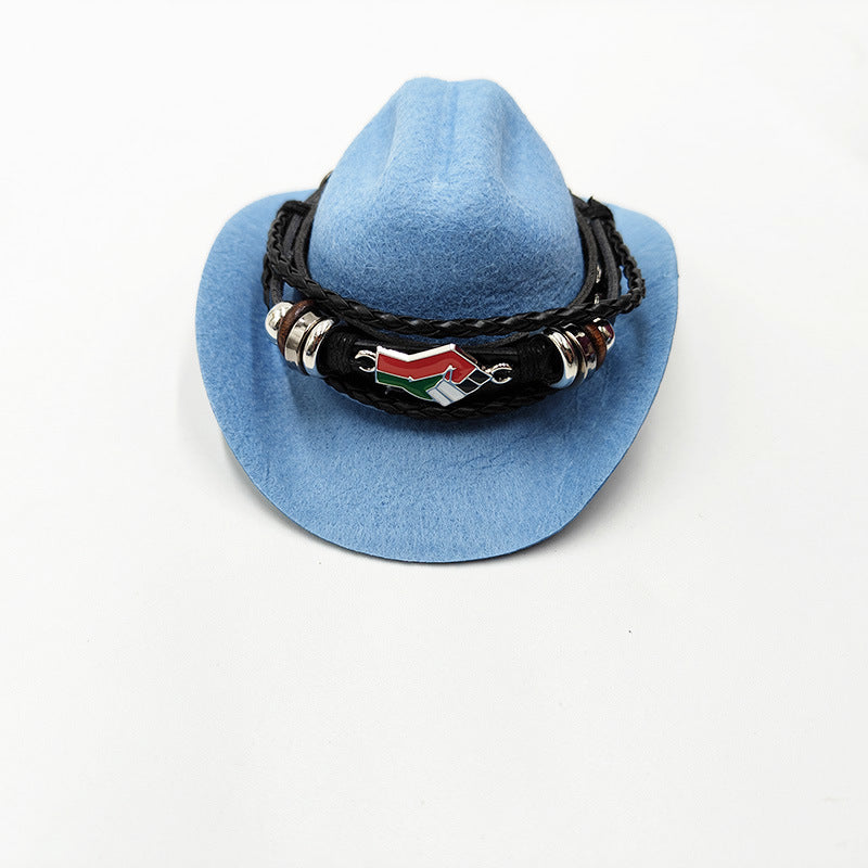 Wholesale Yama gentleman cowboy hat son mini pet hat birthday party hat weilai car 66 ornament hat