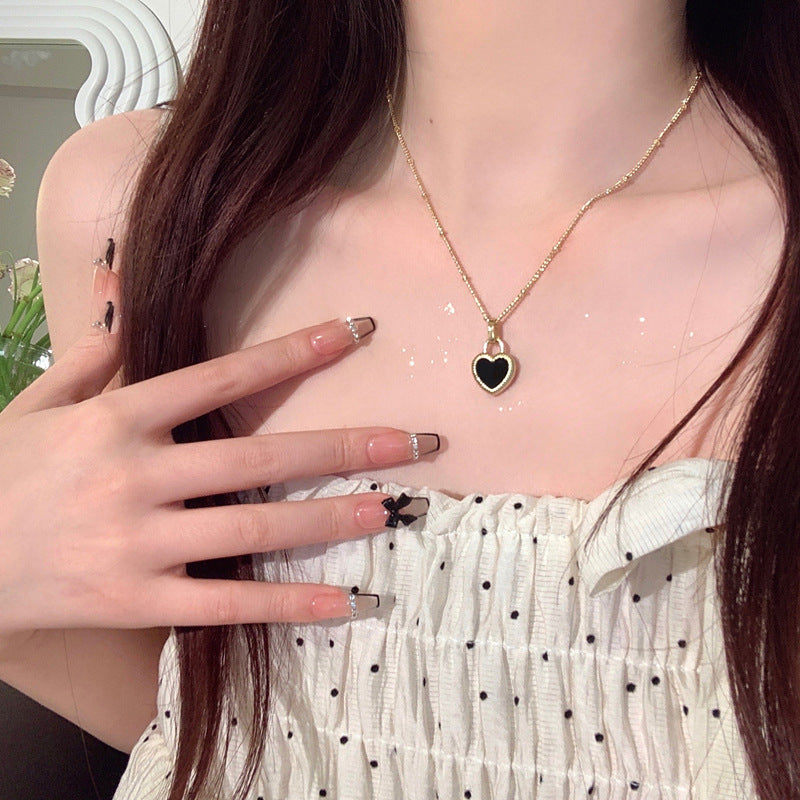 Wholesale design retro double-sided love sterling silver necklace