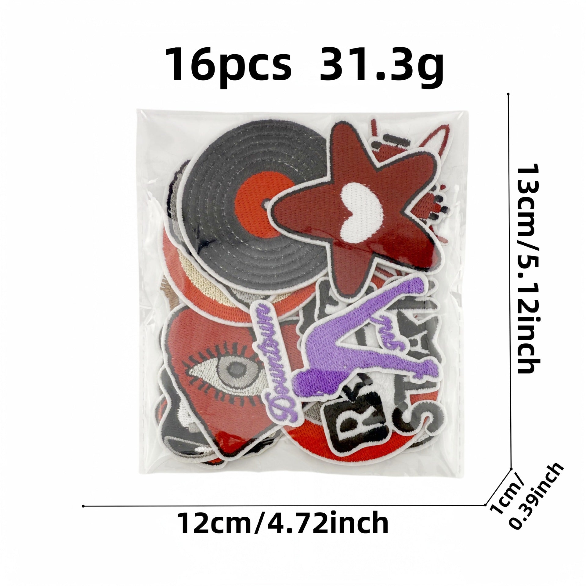 Wholesale Embroidered Patch Cartoon Y2K Sunglasses Design Fabric Applique For Clothing Decoration Casual Fashion Accessory