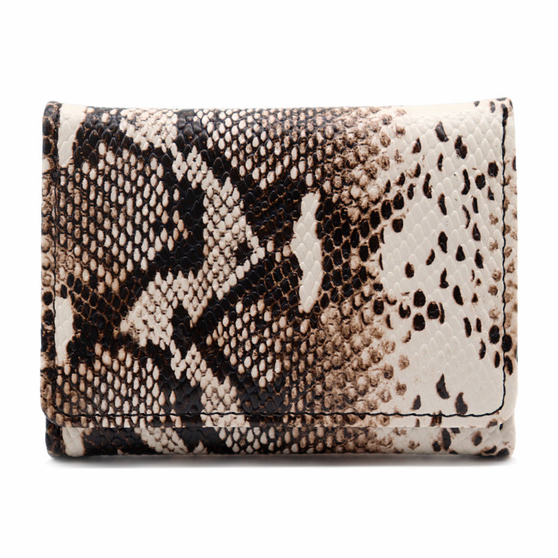 Wholesale PU Short, Ultra-thin, Multi Slot Snake Patterned Zero Wallet