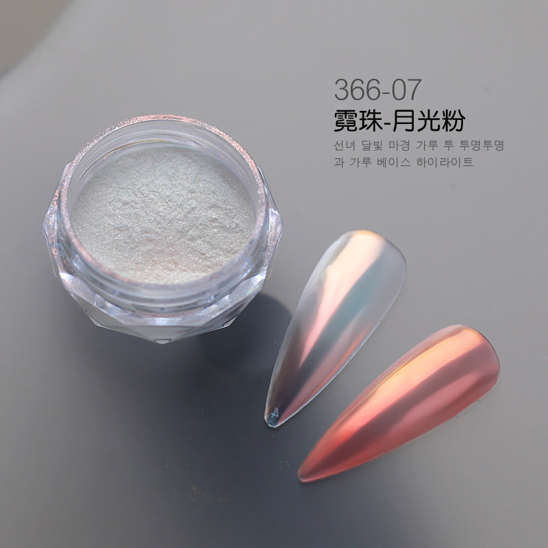 Wholesale Moonlight powder for nail art, fantasy aurora powder, silver-white nail art, magic mirror powder, pearl glitter powder