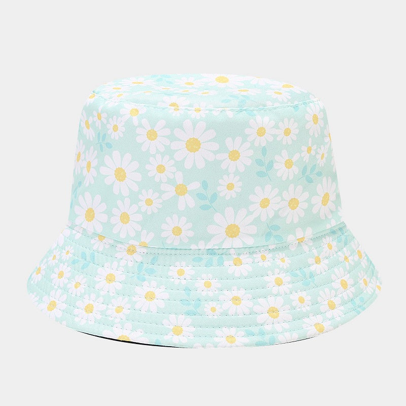 Sombrero de cubo de patrón de flores de poliéster al por mayor