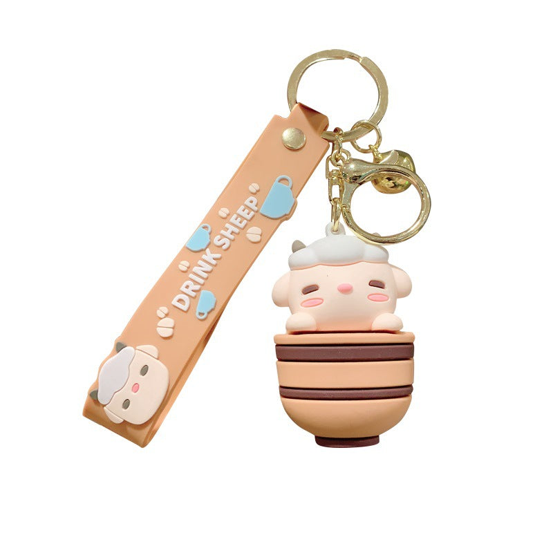 Wholesale Silicone Lamb Cup Keychain