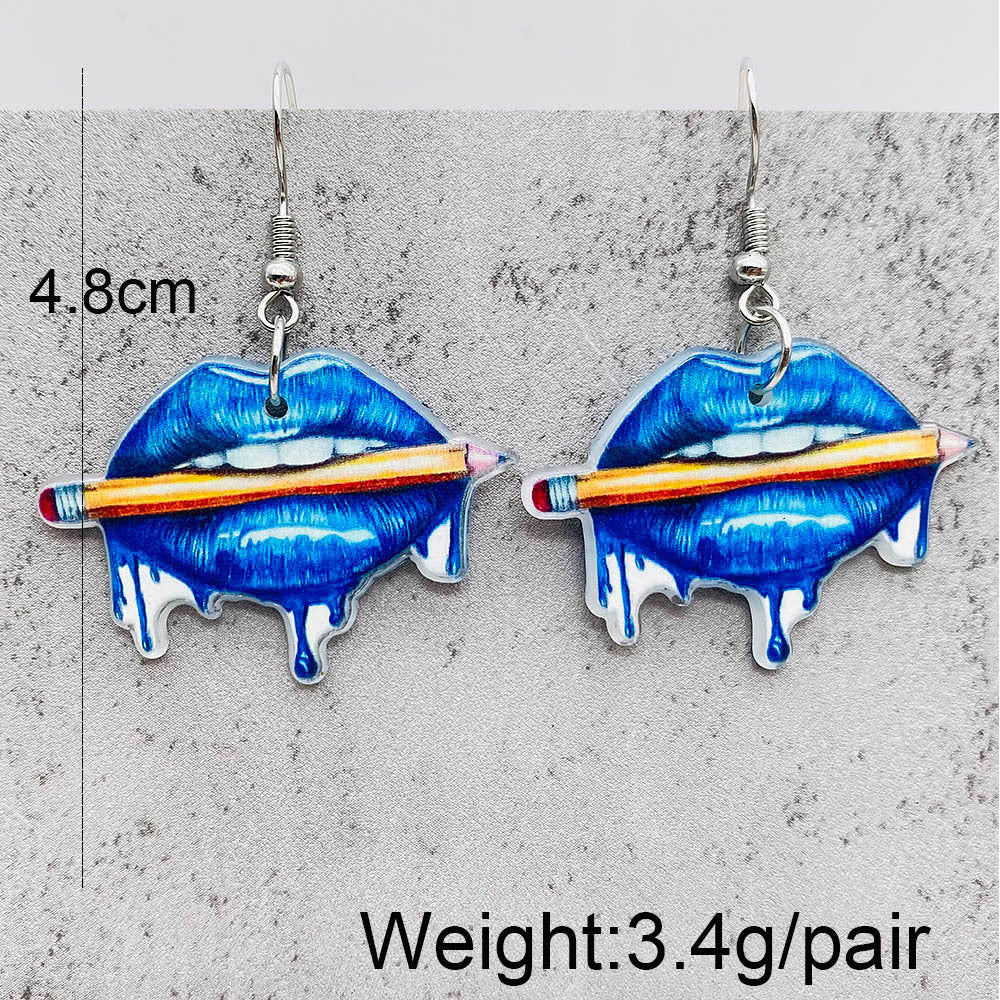 Wholesale Rainbow Mouth Acrylic Earrings