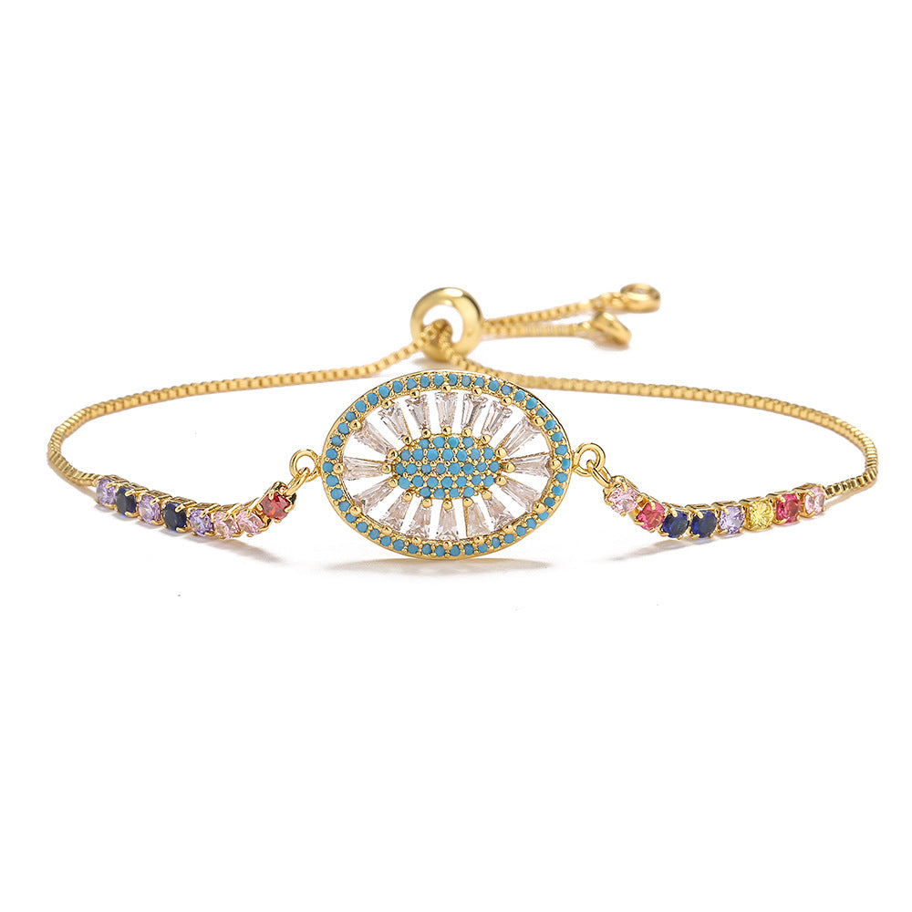 Wholesale Zircon Eye Copper Bracelet