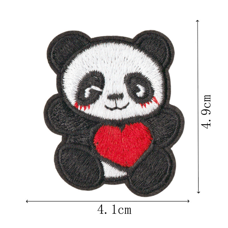 Wholesale Cute cartoon panda embroidery DIY Patches