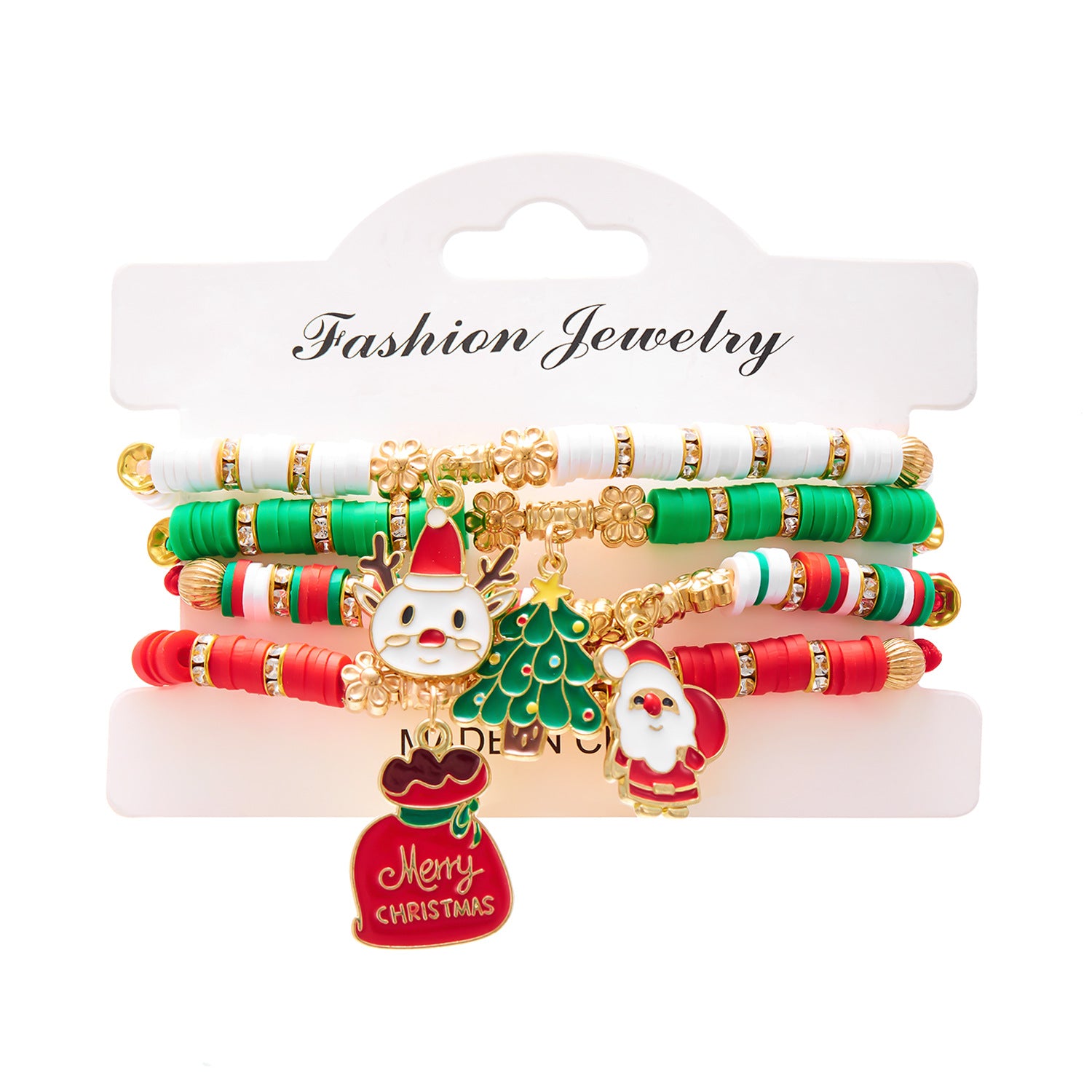Wholesale Christmas Colored  Layered Bracelet Set