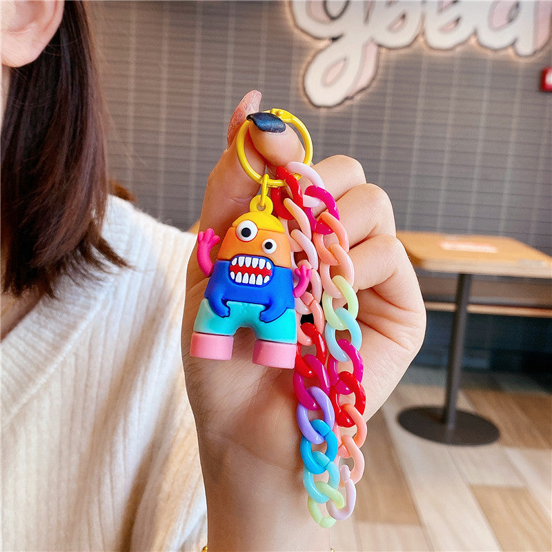 Wholesale PVC Little Monster Wrist Keychain