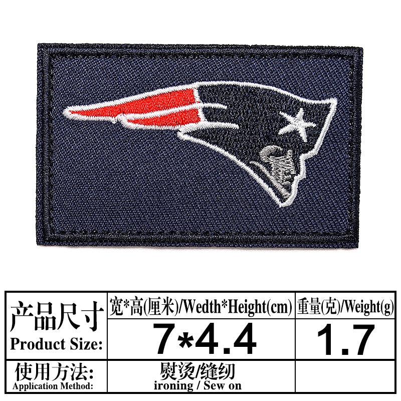Wholesale Twill Embroidered Patch Team Badge Rectangular Decorative Accent For Bags Clothing Towels
