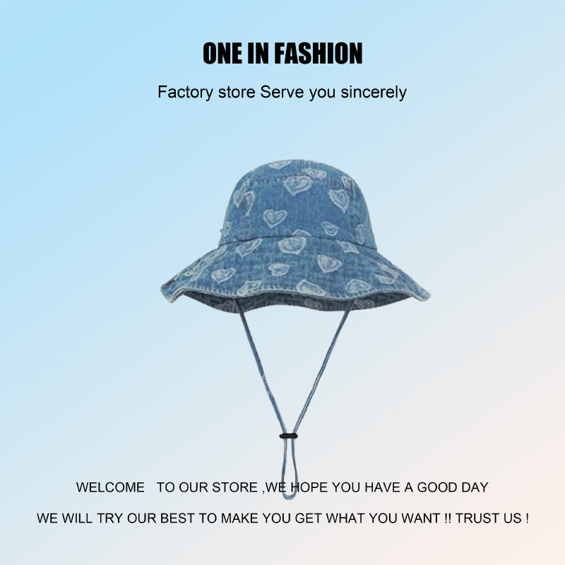 Wholesale Valentine's Day Love Jacquard Denim Fishing Hat