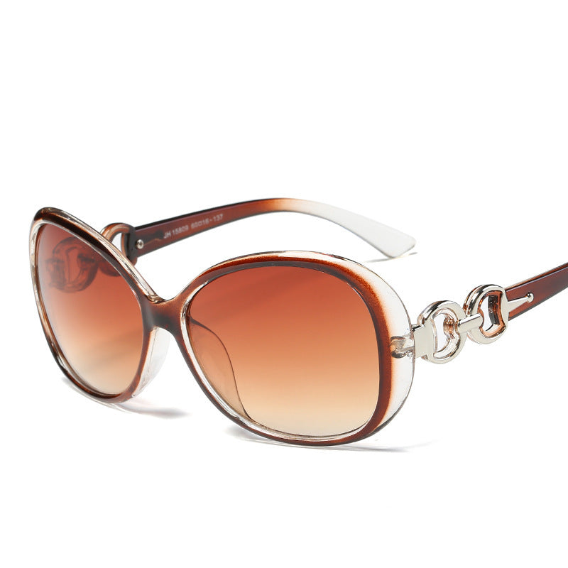 Wholesale Women's Retro Jade Crystal Gradient Toad Mirror Sunglasses