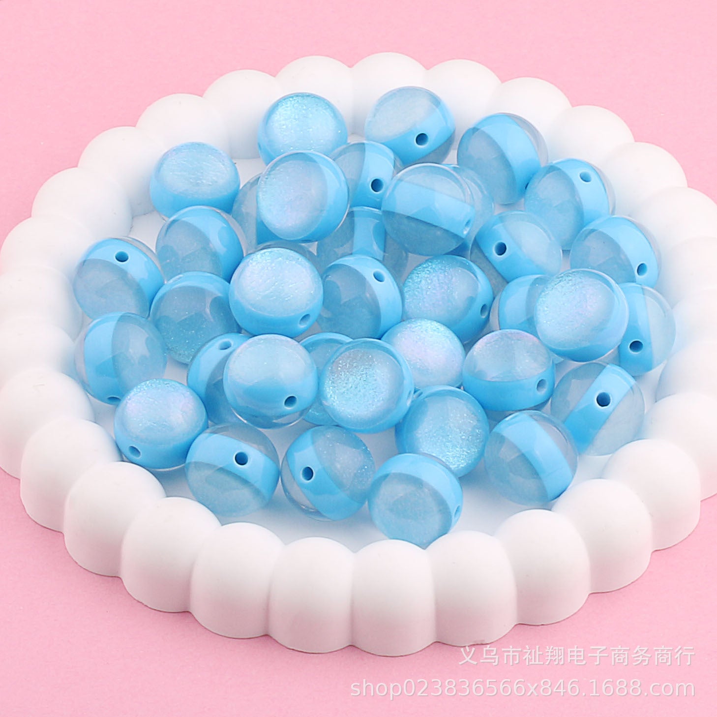 Wholesale 20pcs Lollipop Straight-hole Resin Fine Glitter DIY Beads