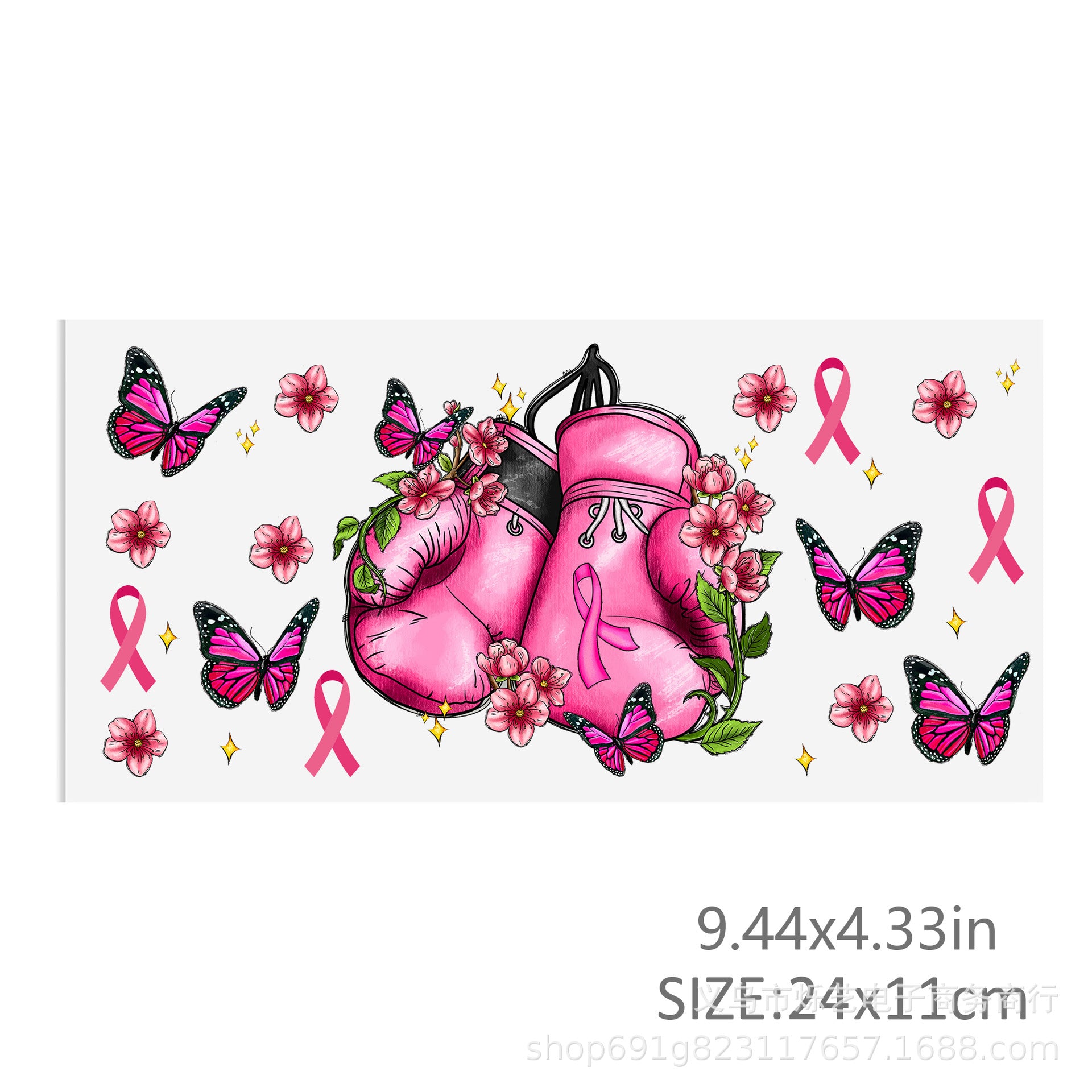 Wholesale Colorful Butterfly and Flower Series 16oz Cup UV DTF Wraps