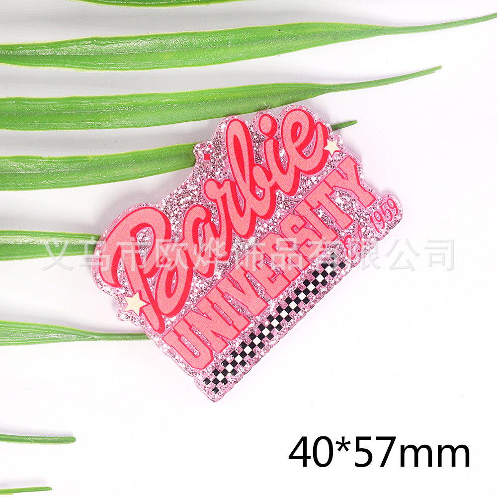 Wholesale 10pcs New powder cross-border cartoon medical love bag accessories acrylic pin cute DIY patch accessories