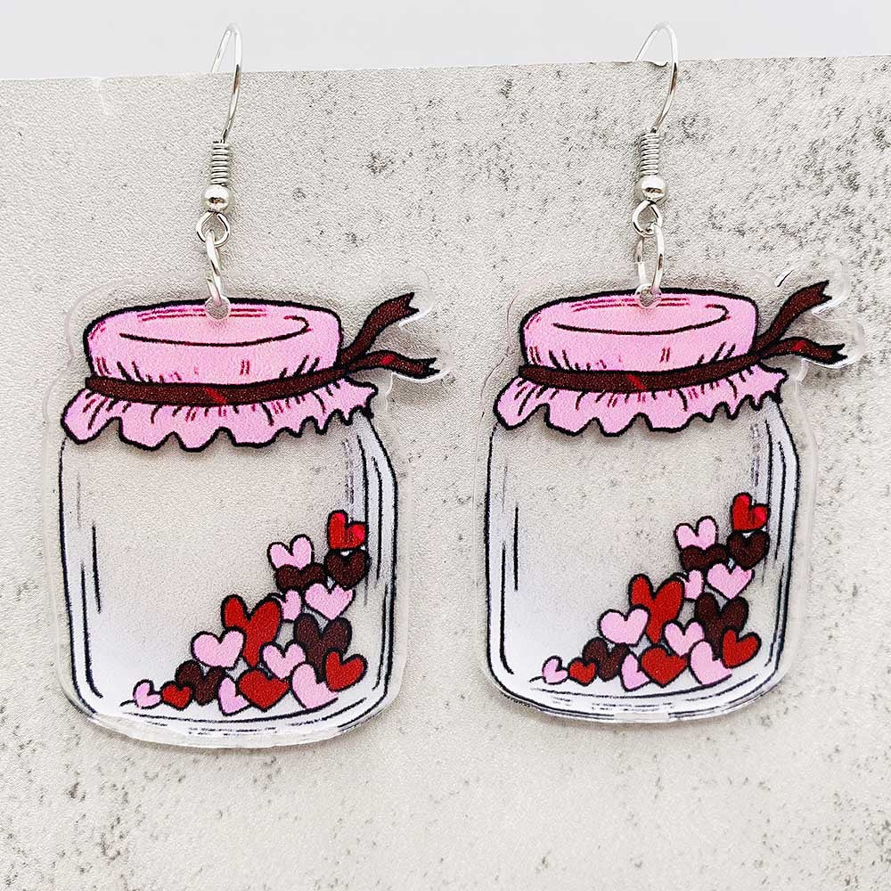 Wholesale Valentine's Day Cute Love Cat Envelope Acrylic Earrings