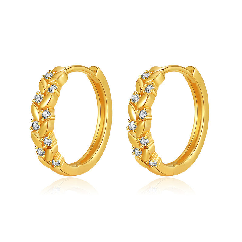 Wholesale 18K Real Gold Plated Wheat Earrings