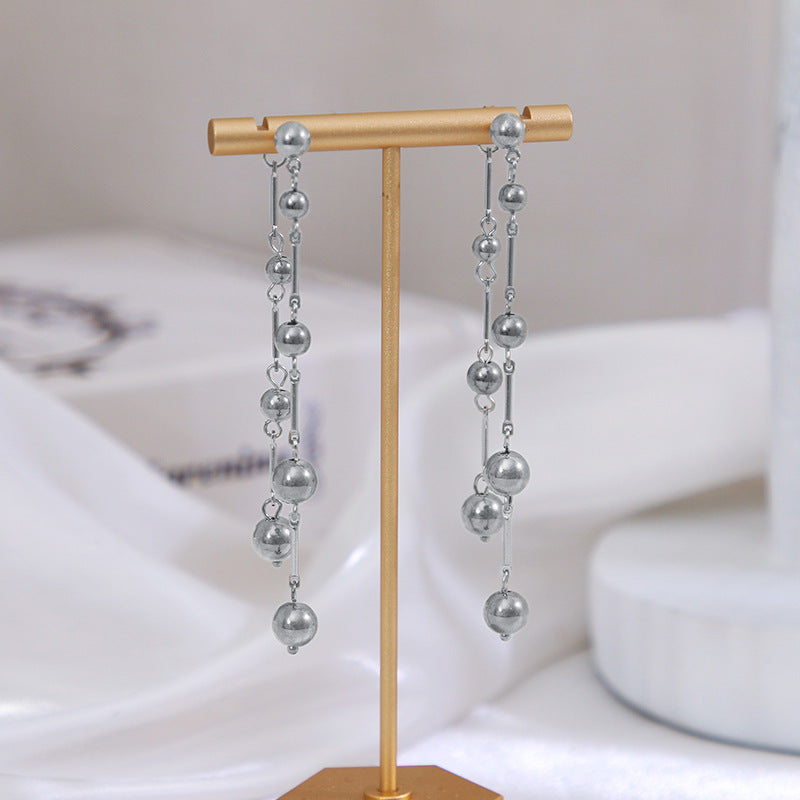 Wholesale Metal Vintage Beaded Round Handmade Cold Style Earrings