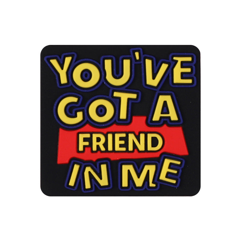 Wholesale 20pcs cartoon letter silicone beads glitter loose beads diy mobile phone chain key chain material beaded pen jewelry